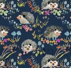 Enchanted Hedgehog Forest Navy